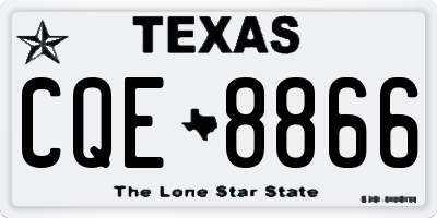 TX license plate CQE8866