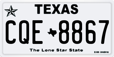 TX license plate CQE8867