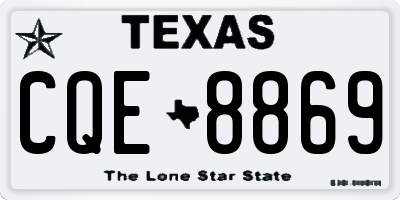TX license plate CQE8869