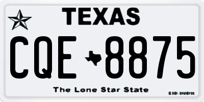 TX license plate CQE8875