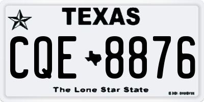 TX license plate CQE8876