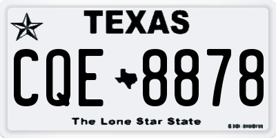 TX license plate CQE8878