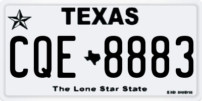 TX license plate CQE8883