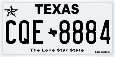 TX license plate CQE8884