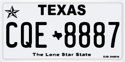 TX license plate CQE8887