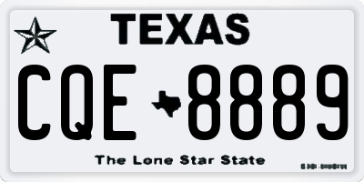 TX license plate CQE8889