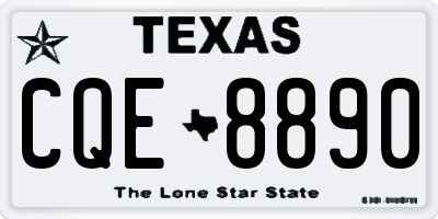 TX license plate CQE8890