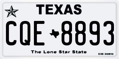 TX license plate CQE8893