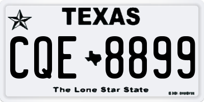 TX license plate CQE8899