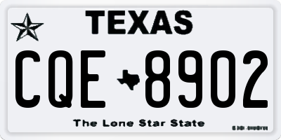 TX license plate CQE8902