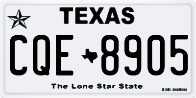 TX license plate CQE8905