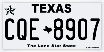 TX license plate CQE8907
