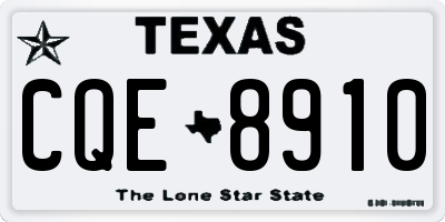 TX license plate CQE8910
