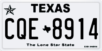 TX license plate CQE8914