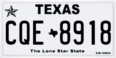 TX license plate CQE8918