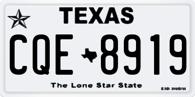 TX license plate CQE8919