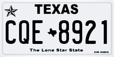 TX license plate CQE8921