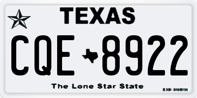 TX license plate CQE8922