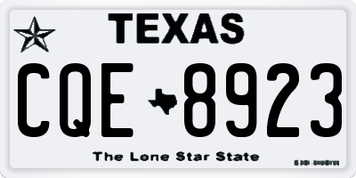 TX license plate CQE8923