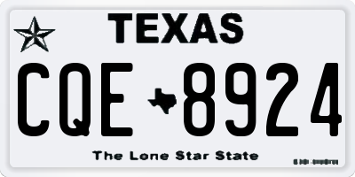 TX license plate CQE8924
