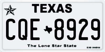 TX license plate CQE8929