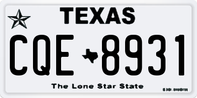 TX license plate CQE8931