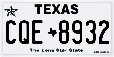 TX license plate CQE8932