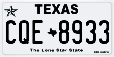 TX license plate CQE8933
