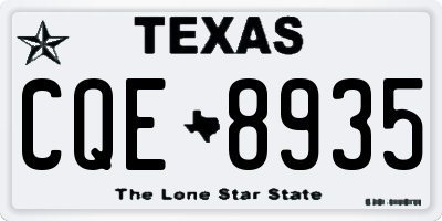 TX license plate CQE8935