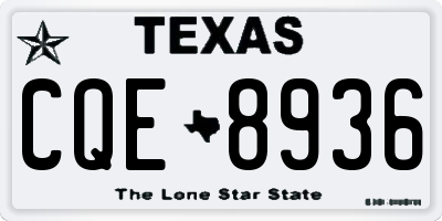 TX license plate CQE8936