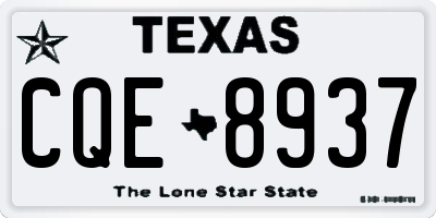 TX license plate CQE8937