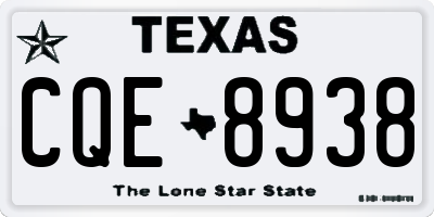 TX license plate CQE8938