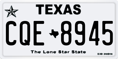 TX license plate CQE8945