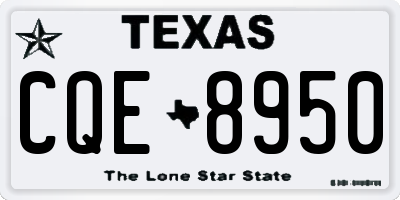 TX license plate CQE8950