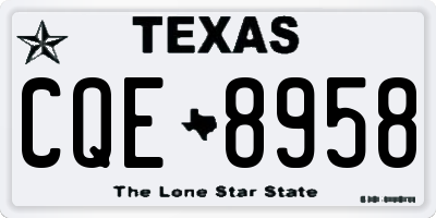 TX license plate CQE8958