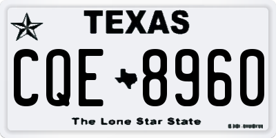 TX license plate CQE8960