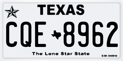 TX license plate CQE8962