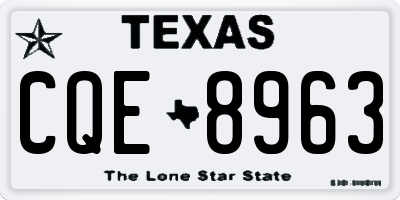 TX license plate CQE8963