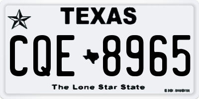 TX license plate CQE8965