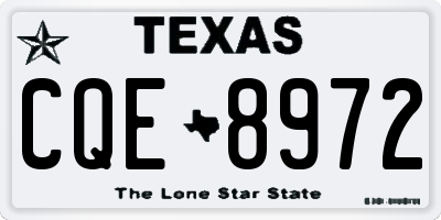 TX license plate CQE8972