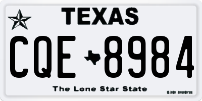 TX license plate CQE8984
