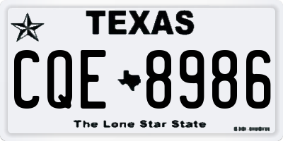 TX license plate CQE8986