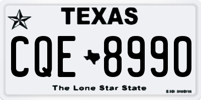 TX license plate CQE8990