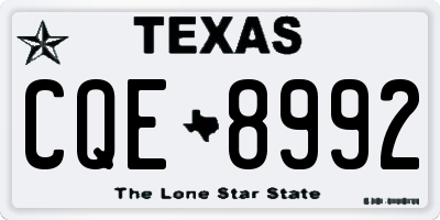 TX license plate CQE8992