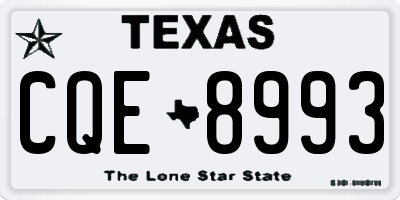 TX license plate CQE8993