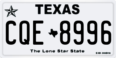 TX license plate CQE8996