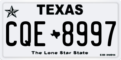 TX license plate CQE8997