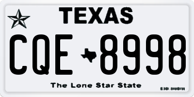 TX license plate CQE8998