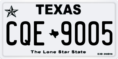 TX license plate CQE9005