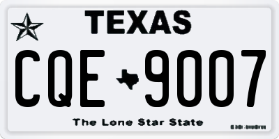TX license plate CQE9007